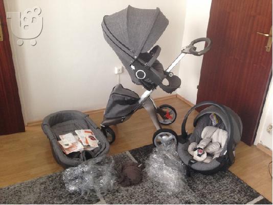 PoulaTo: Stokke Xplory V4 Πλήρης Καροτσάκι μωρού Με Θέση για το πορτ μπεμπέ + Αυτοκίνητο